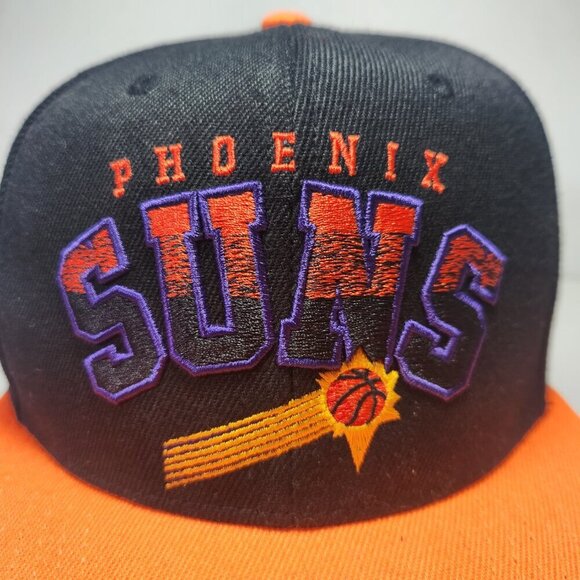 Phoenix Suns Hat Cap Two-tone Black & Orange Hook & Loop Mitchell & Ness NBA - Picture 3 of 11